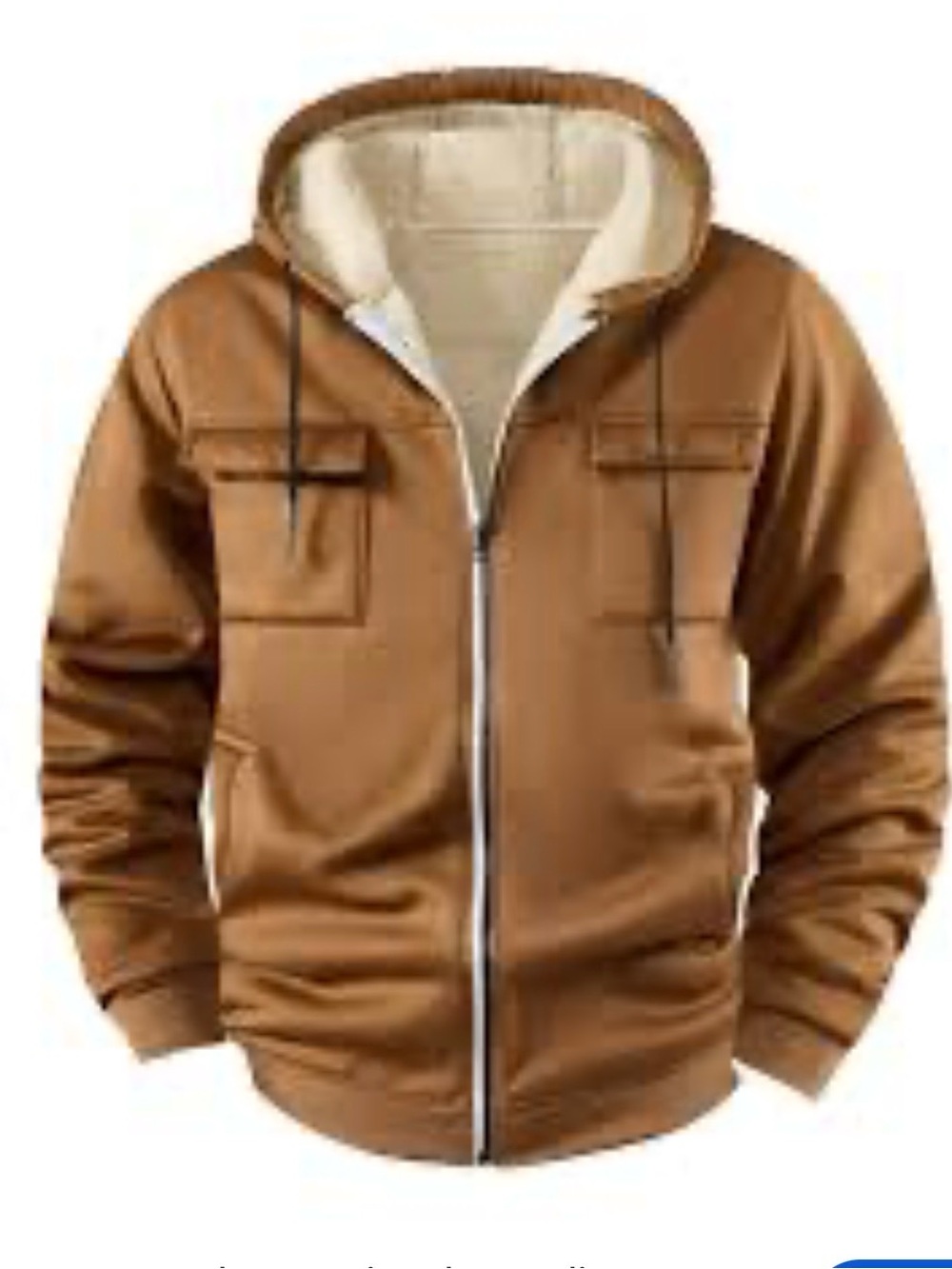 Men's XL Typhoon NWOT Brown Sherpa-Lined Hooded Zip Sweater